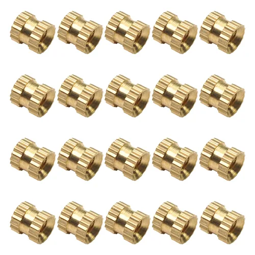 Vista 38 de Tuercas moleteadas de rosca hembra M2x3mm OD Tuercas de inserción roscadas de latón Tuercas de incrustación hidráulicas soldadas juntas Kit surtido