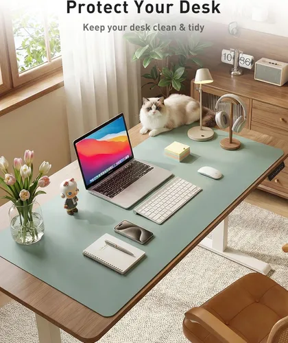 Vista 33 de Aothia Protector de escritorio de cuero, alfombrilla para mouse, alfombrilla de escritorio de oficina, 31.5 x 15.7 pulgadas, secante de escritorio