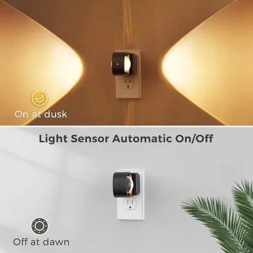 Vista 3 de L LOHAS LED Night Light Projector, Night Lights Plug into Wall, 2000K/3000K/5000K Adjustable Color Temperature Nightlight, Rotating Nightlight with