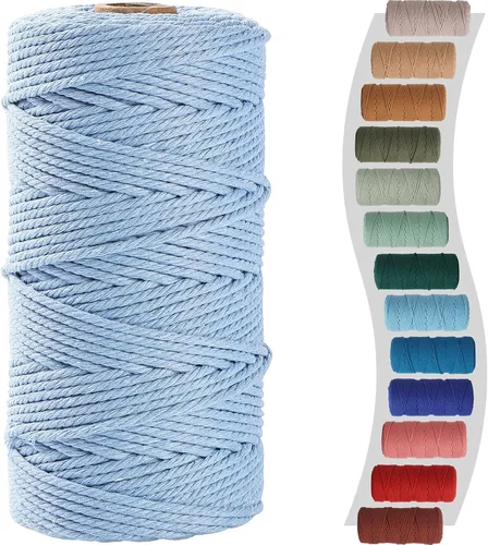 Vista 65 de NOANTA - Cuerda de macramé color verde aguacate, 2 mm x 220 yardas, cuerda de algodón colorido para colgar en la pared, ganchos de plantas