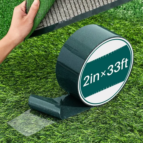 Vista 10 de Gersoniel 2 rollos de cinta de césped de doble cara de 2 pulgadas x 16.5 pies para alfombra de césped artificial, cinta de césped artificial