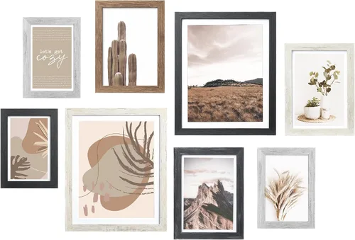 Vista 9 de ArtbyHannah Gallery - Juego de marcos de pared, 8 unidades, decoración de Beige