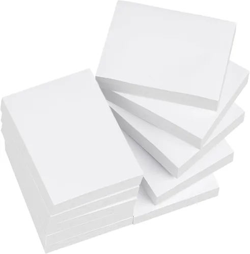 Notas adhesivas blancas de 1.5 x 2 pulgadas, 10 blocs de notas pequeñas autoadhesivas, 100 hojas/bloc de notas súper adhesivas, 1000 hojas en total