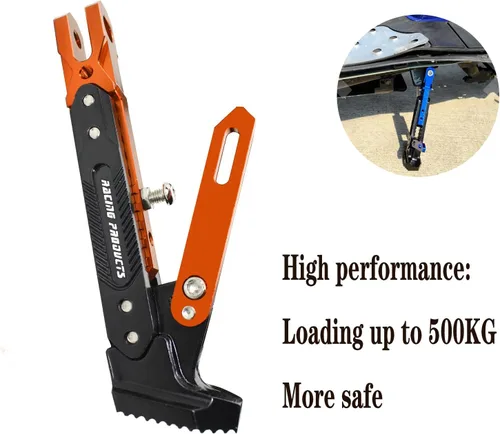 Vista 7 de Accesorios universales de patas de cabra para motocicleta, trípode ajustable modificado de aleación de aluminio CNC, soporte lateral para pie