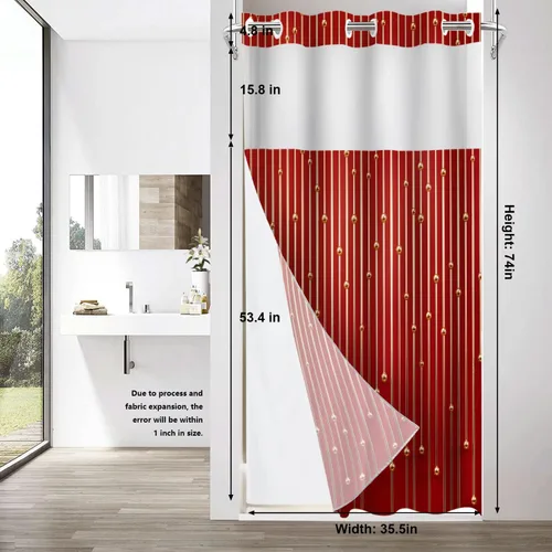 Vista 187 de Shrahala Father and Child Embracing No Hooks Shower Curtain with Snap in Liner Set, Tender Moment Captured Bathroom Décor Polyester Fiber Waterproof