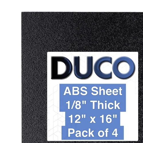 Vista 43 de Duco - Lámina de plástico ABS fabricada en Estados Unidos de 1/8 de pulgada de grosor, 4 x 6 pulgadas, paquete de 2 paneles termoplásticos negros