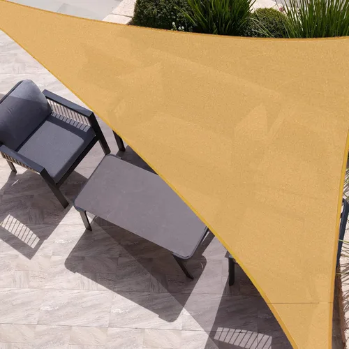 LAUREL CANYON Toldo tipo vela triangular de 12 x 12 x 17 pies, para patio al aire libre, jardín, color amarillo