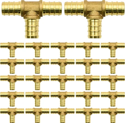 Vista 15 de Paquete de 10 accesorios de codo PEX de 1/2 pulgada, accesorios de latón para tubería PEX
