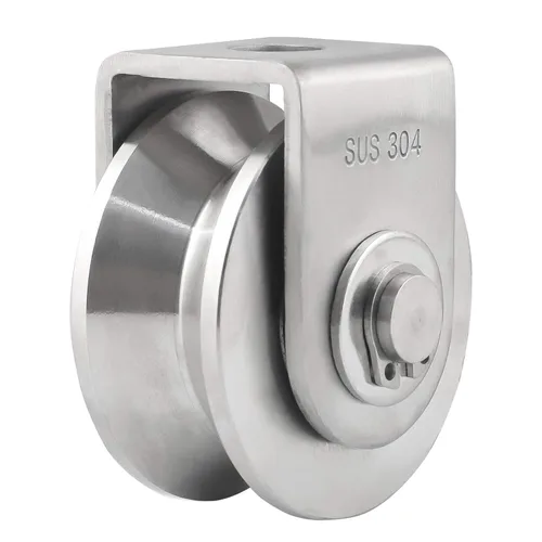 Vista 8 de Tipo de bloque de polea U de una sola rueda Bloque de polea de rodamiento duplex 304 Carga lisa de acero inoxidable 880lb/400Kg para manipulación