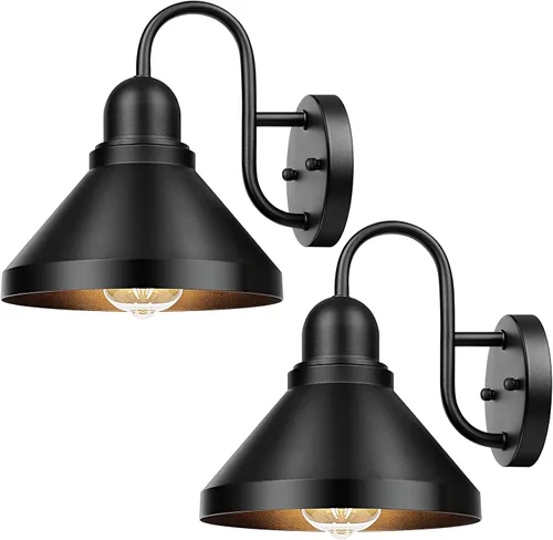 Vista 10 de Brightever Luces de pared para exteriores con sensor de movimiento, luces de porche del atardecer al amanecer, apliques de pared para exteriores