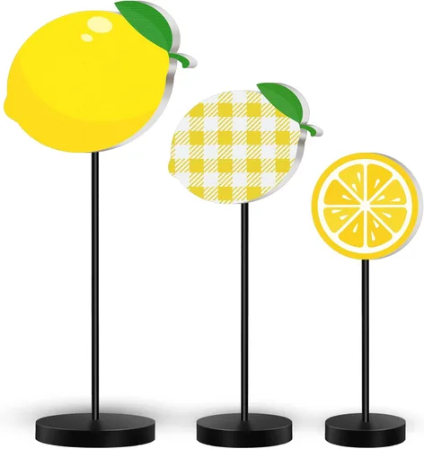 Vista 8 de Maitys 3 piezas de decoración de mesa de verano de océano, tortuga marina de pie, mariquita de limón, conejito de Pascua, bloque de madera, pieza