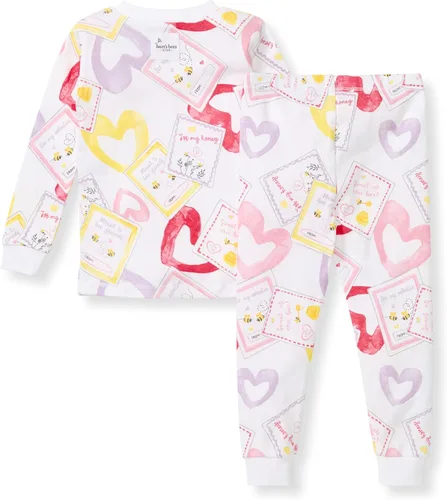 Vista 208 de Burt's Bees Baby Pijama de algodón orgánico para niñas, conjunto de pijama 100% algodón para niños pequeños y niños, tela suave y elástica Trébol