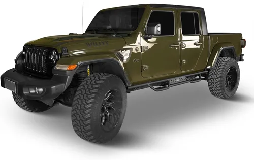 Vista 5 de u-Box Gladiator JT - Estribos laterales Rocker Guard Wide Drop Nerf Bar compatible con Jeep Gladiator JT Pickup Trucks 2020-2025 Sport Willys