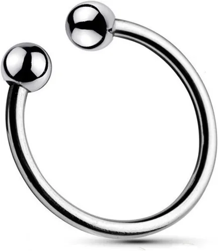 Doble bola de acero inoxidable con cabeza de pene glande anillo de pene aumento sexual orgasmo productos de juguete sexual retardar eyaculación