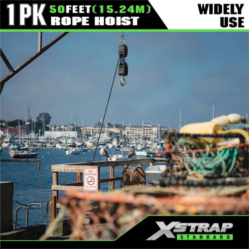 Vista 6 de XSTRAP STANDARD - Sistema de polea de bloque y aparejos de alta resistencia, capacidad de 1000 libras, potencia de elevación 5:1, polipasto