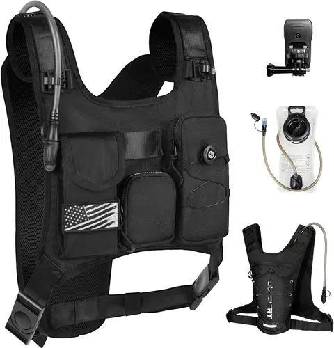 OUTSKIRT Mochila de hidratación, bolsa de chaleco ligera y ajustable, con bolsa de pecho de agua de 2 litros para senderismo, ciclismo, caza,