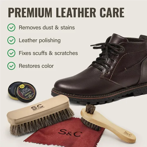 Vista 2 de Stone and Clark Original Shoe Polish & Care Kit - Leather Shoe Shine Kit for Men & Women