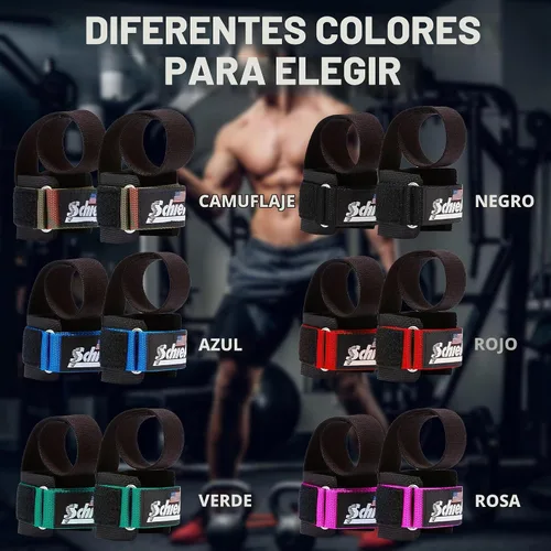 Vista 7 de Schiek Sports 1000-PLS Deluxe Power Lifting Muñequeras - Muñequeras de levantamiento de pesas Negro