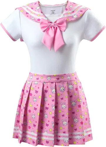 Vista 5 de Littleforbig - Pijama de algodón para enterizo, conjunto de falda mágica para cosplay