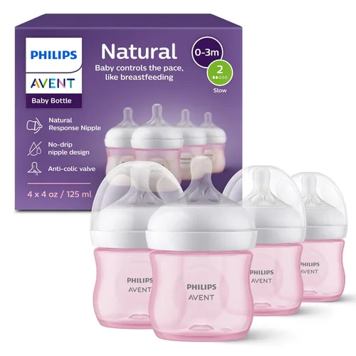 Vista 20 de Philips AVENT - Biberón natural con boquilla de respuesta natural, transparente, 9 onzas, paquete de 4, SCY903/04