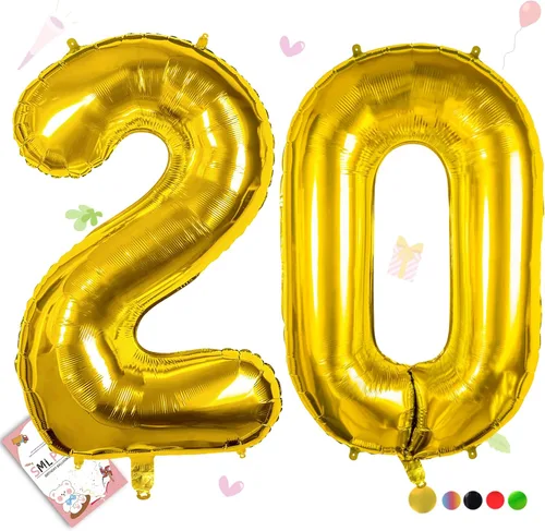 Vista 102 de Smlpuame - Globos grandes de 40 pulgadas de números del 0 al 9, globos numéricos para decoración de fiesta de cumpleaños, globos de helio