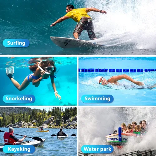 Vista 6 de Bolsa impermeable flotante para teléfono, [espacio expandible] IPX8 Bolsa seca impermeable para iPhone 16 15 14 13 Pro Max Samsung S25 S24 S23