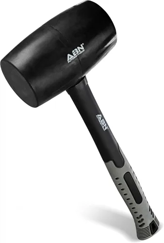 ABN - Mazo de goma de 32 onzas, mango de fibra de vidrio que absorbe los golpes con agarre acolchado texturizado para todos los trabajos