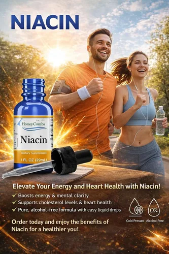 Vista 6 de Vitamina B3-Niacina 80 mg Gotas equivalentes a niacina – Vitamina B Gotas de niacina líquida – Suplemento de niacina sin alcohol, sin OMG 1 oz