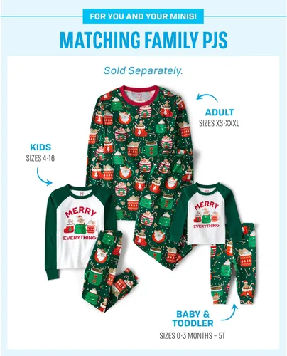 Vista 3 de The Children's Place Pijama de Navidad unisex para bebé, algodón