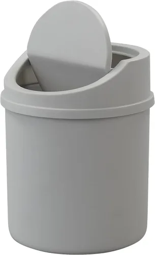 Vista 8 de Bote de basura de plástico de 2 L con tapa giratoria, pequeño cubo de basura con tapa giratoria, color rosa
