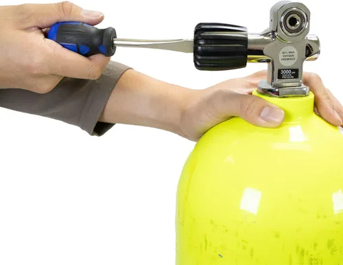 Vista 2 de Scuba Choice Herramienta de volante de válvula: llave de acero inoxidable resistente para mantenimiento de tanques de buceo, servicio de regulador