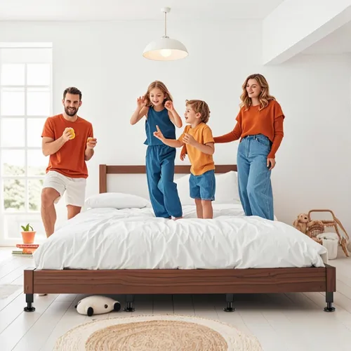 Vista 8 de 4 patas de soporte de cama de altura ajustable, elevadores de cama de metal de 6.2 a 7.5 pulgadas