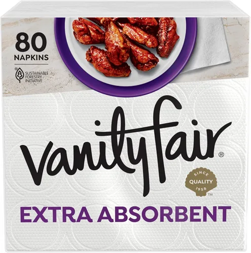 Vista 15 de Vanity Fair Servilletas de Papel Premium Extra Absorbentes, 960 Unidades, Servilletas Desechables Hechas Suaves y Fuertes para Comidas Desordenadas