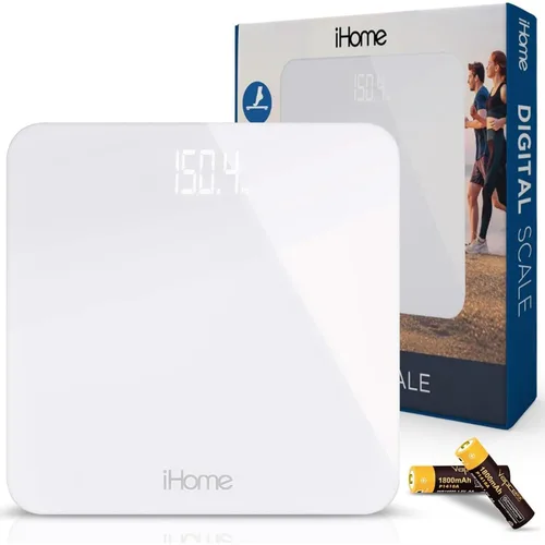 Vista 11 de iHome Báscula inteligente digital Bluetooth para peso corporal, báscula de peso, incluye IMC, grasa corporal, masa muscular, baterías incluidas