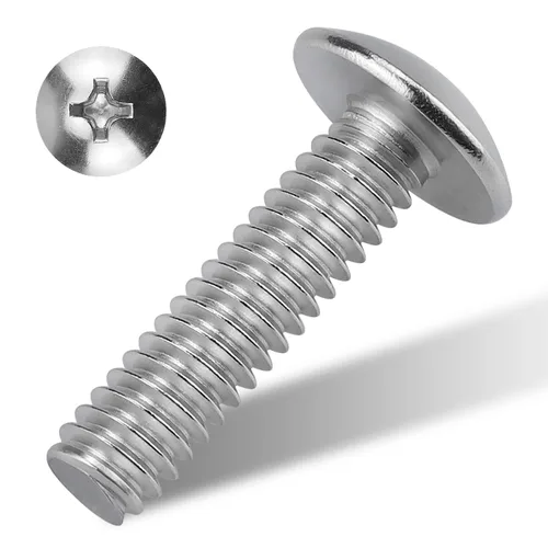 Vista 8 de Tornillos de máquina con cabeza de armadura de 1/4-20 x 1, Phillips Drive, rosca completamente a máquina, acero inoxidable 18-8 304, acabado