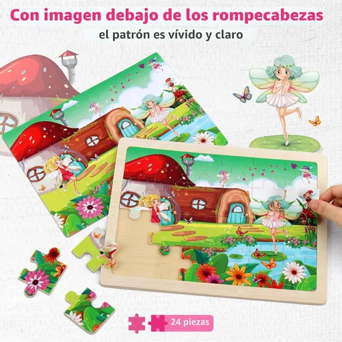 Vista 4 de SYNARRY Rompecabezas de vehículos de construcción de madera grandes