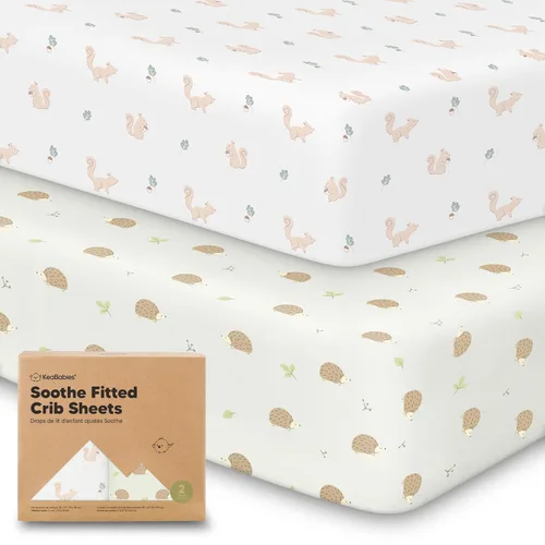 Vista 22 de KeaBabies Paquete de 2 sábanas de cuna orgánicas para niños y niñas - 52x28 Sábanas ajustadas para colchón de cuna, cubierta de jersey de algodón