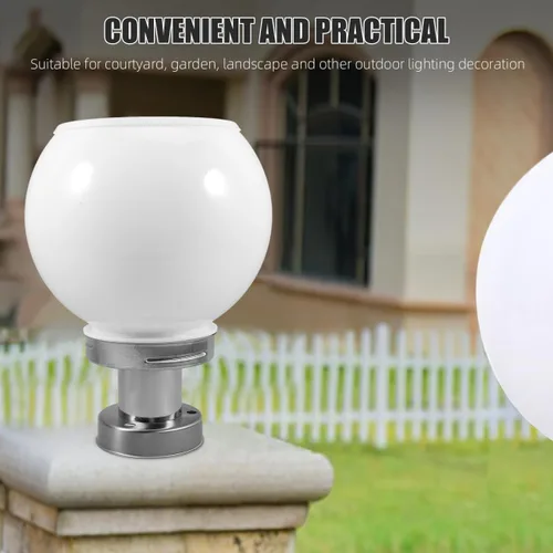 Vista 4 de Uonlytech Luz negra para poste al aire libre, luces de pilar alimentadas por energía solar con base de montaje en muelle, lámpara de césped