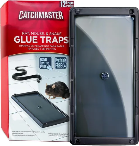 Vista 11 de Catchmaster Trampas de pegamento para ratas y ratones con masilla adhesiva, 2 unidades, tablero de pegamento grande a granel, trampas para ratas