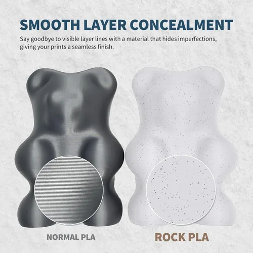 Vista 5 de OVERTURE - Filamento PLA Rock de 1.75 mm, para impresora 3D de mármol, carrete de 2.2 libras, precisión dimensional +/- 0.02 mm, para impresoras FDM