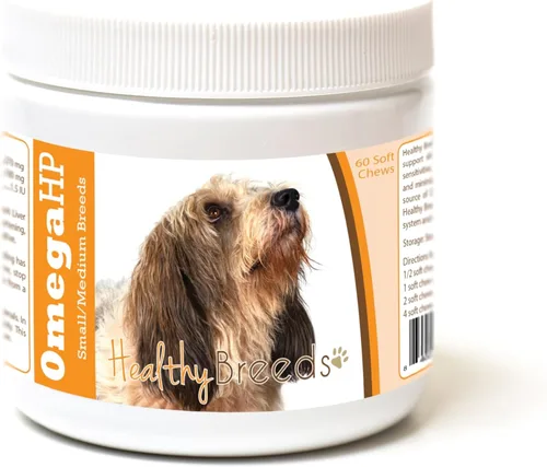 Vista 200 de Healthy Breeds Affenpinscher Omega HP - Masticables suaves para piel y pelaje, 60