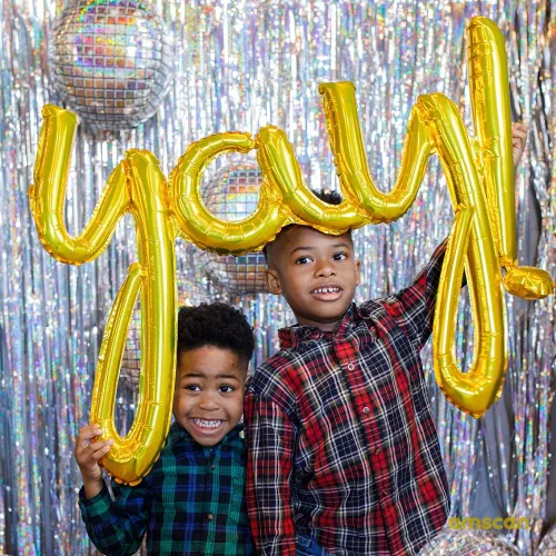 Vista 2 de Anagram International 3669411 Frase Yay - Globo de fiesta, 35 pulgadas, dorado