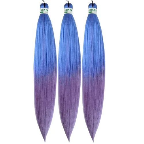 Vista 7 de Leticia - Cabello estirado para trenzar, color negro, 16 pulgadas, paquetes de 6