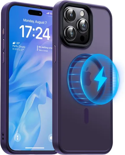 Vista 11 de Meifigno Magic Mag Series - Funda diseñada para iPhone 15, [protección de grado militar y compatible con MagSafe], parte trasera mate translúcida