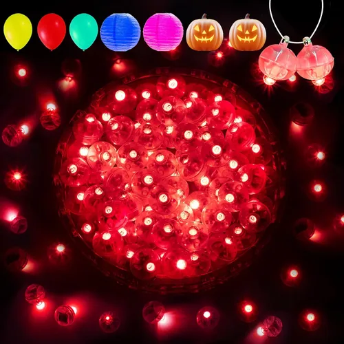 Vista 10 de Aogist - 50 piezas de luces de globo con gancho, tiempo de espera prolongado, mini luz impermeable para fiesta de cumpleaños, boda, Navidad