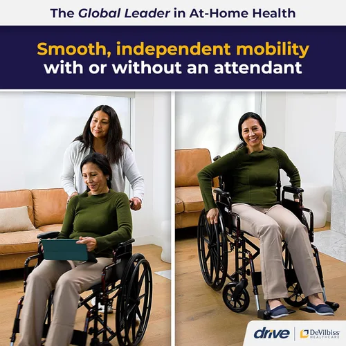 Vista 2 de Silla de ruedas ligera Drive Medical Rebel, rojo