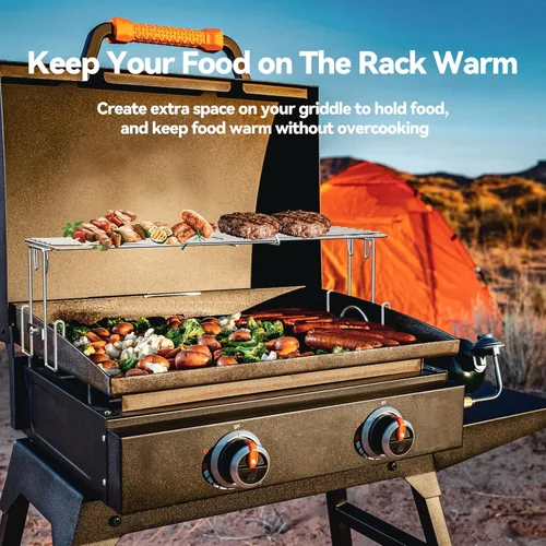 Vista 7 de Skyflame Rejilla de calentamiento ajustable para parrillas de 17, 22, 28, 36 pulgadas, rejilla de cocina universal de acero inoxidable, accesorios