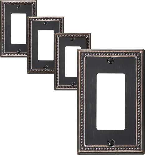 Vista 125 de Paquete de 2 cubiertas de placa de interruptor de luz de doble palanca, cubiertas decorativas de placa de doble interruptor Pearls, placa de pared