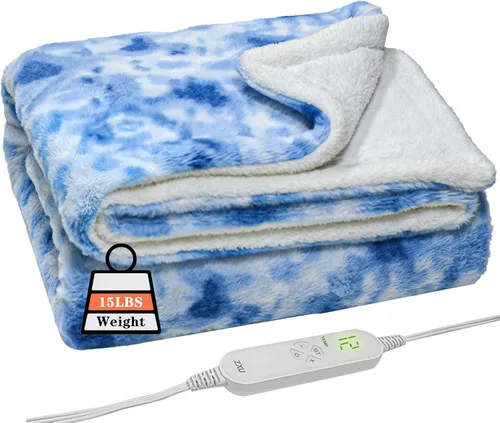 Manta con peso térmica, tamaño individual de 48 x 72 pulgadas, manta Sherpa con peso para adultos, 15 libras, manta de felpa térmica con peso con