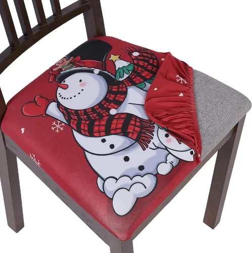 Vista 27 de SearchI Juego de 2 fundas de asiento para sillas de comedor, fundas de asiento elásticas con estampado, extraíbles y lavables, fundas de cojín